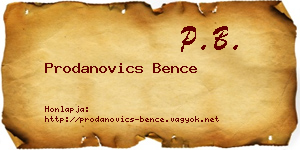 Prodanovics Bence névjegykártya